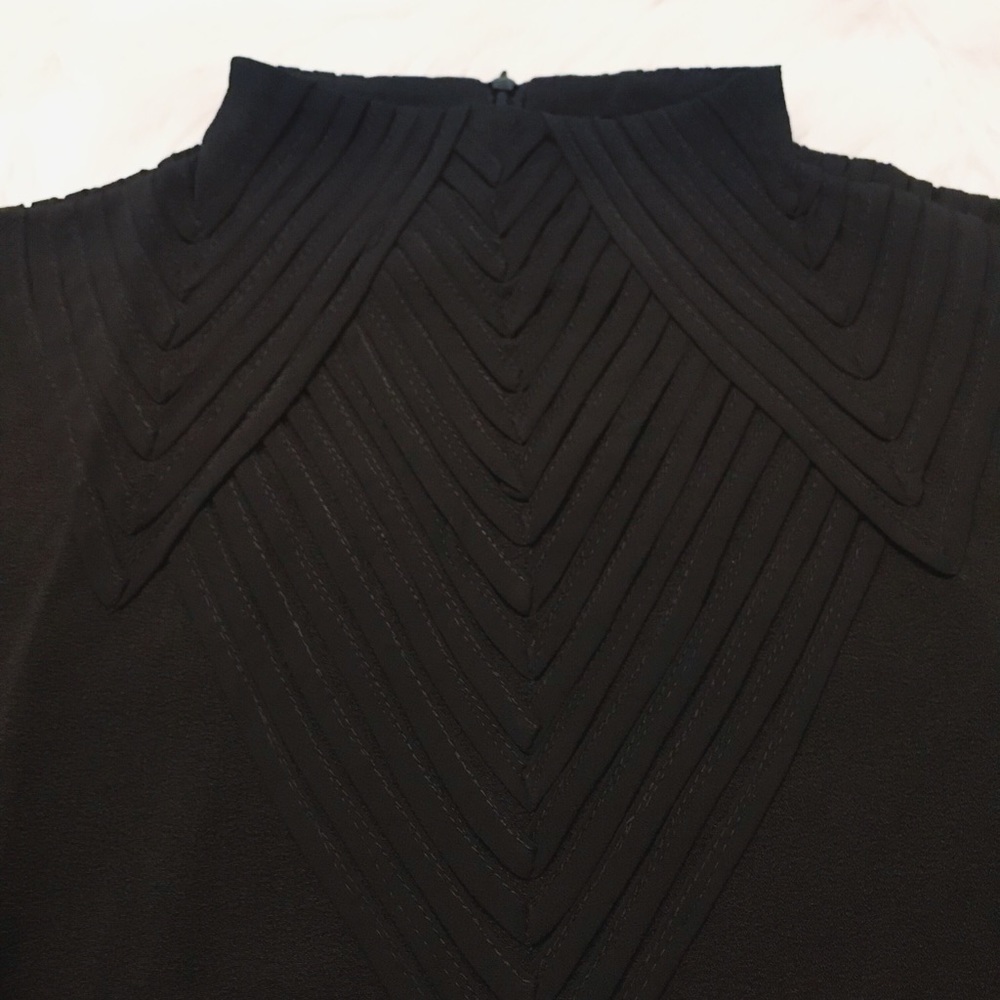 Black decorative high neck blouse - Picture 4 of 6